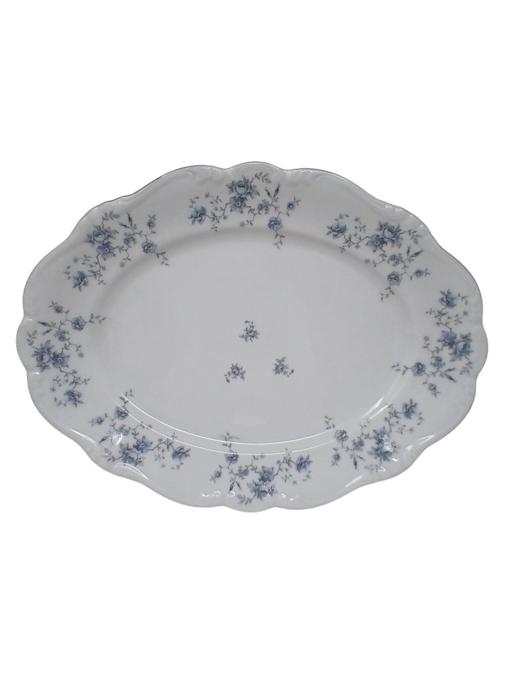 Johann Haviland Bavaria Germany Oval Platter Blue Garland Pattern 14.3/4x11" #S3
